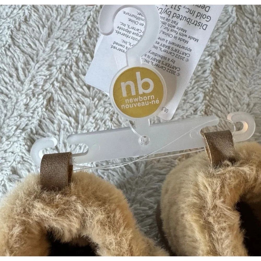 New Carter's Baby Girl Boots Newborn Cozy Lining Tan Brown Winter Booties Infant